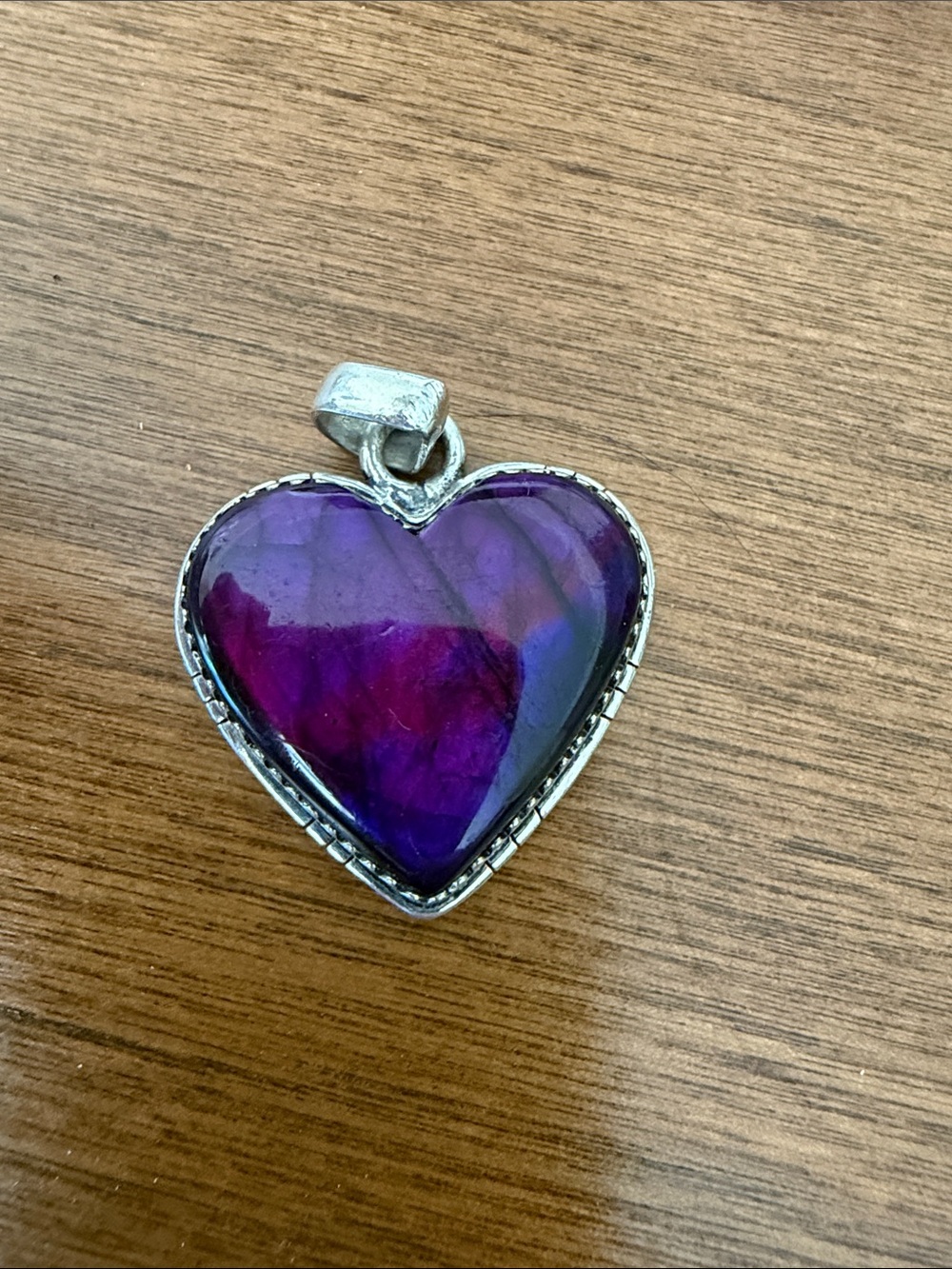 Purple Labradorite Heart Pendant